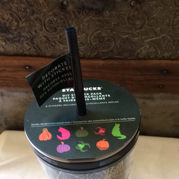 Starbucks 2021 NWT Glow In-The-Dark 16 oz Tumbler with 8 Stickers - Picture 3 of 6